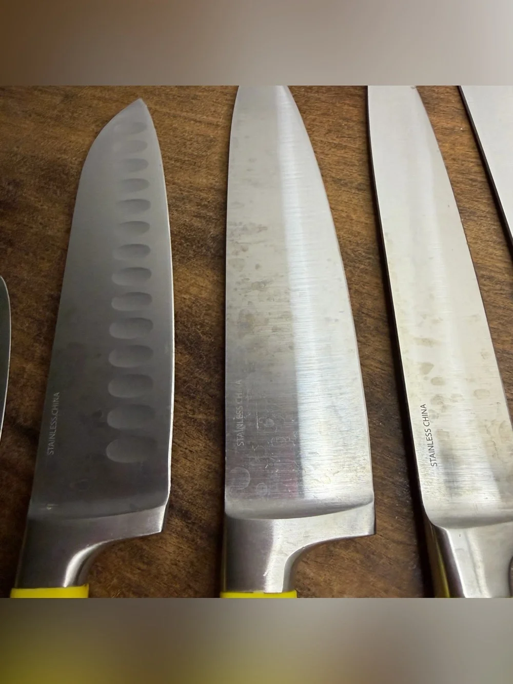 VTG Fiesta Knife Set Yellow Color Complete 10 Pieces in Wood Block Sunflower